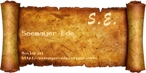 Seemayer Ede névjegykártya